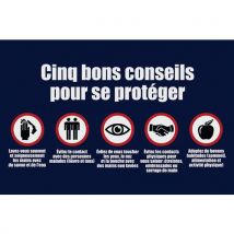 Tapis imprimé Washable Cinq bons conseils pour se proteger - Français.