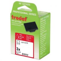 Kartonnen verpakking met 3 inktcassettes 6/511 - Rode inkt - Trodat
