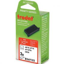 Kartonnen verpakking met 3 inktcassettes 6/4910 - Rode inkt - Trodat