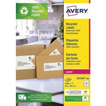 Gerecycled etiket Avery - Voor laserprinter - Avery