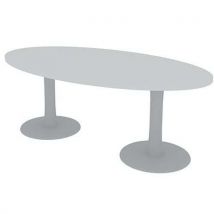Table de réunion plateau ovale longueur 200 cm 2 pieds - Quadrifoglio