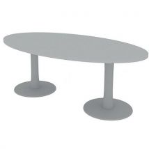 Table de réunion plateau ovale longueur 200 cm 2 pieds - Quadrifoglio