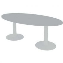 Table de réunion plateau ovale longueur 200 cm 2 pieds - Quadrifoglio