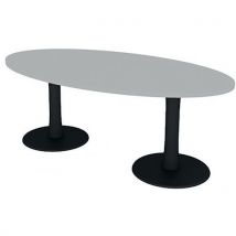 Table de réunion plateau ovale longueur 200 cm 2 pieds - Quadrifoglio