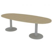 Table de réunion plateau ovale longueur 240 cm 2 pieds - Quadrifoglio