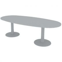Table de réunion plateau ovale longueur 240 cm 2 pieds - Quadrifoglio