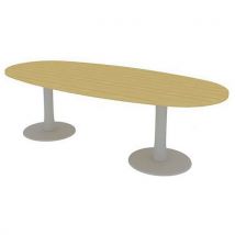 Table de réunion plateau ovale longueur 240 cm 2 pieds - Quadrifoglio