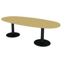 Table de réunion plateau ovale longueur 240 cm 2 pieds - Quadrifoglio
