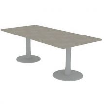 Table de réunion plateau rectangulaire 210x100cm, 2 pieds-Quadrifoglio
