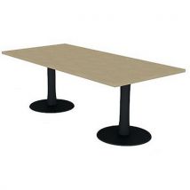 Table de réunion plateau rectangulaire 210x100cm, 2 pieds-Quadrifoglio