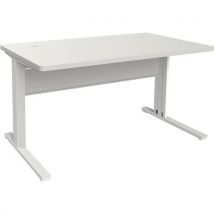 ADEMA+ Bureau 80x80 cm plateau méla Blanc/piétement argent