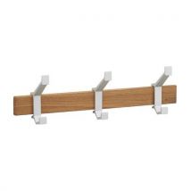 Houten Wandkapstok 3 Kledinghaken Zilver, - Gardelux By Hermeta
