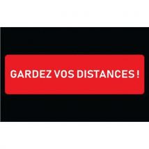 Tapis d'entrée de distanciation sociale - message texte français - Wattelez