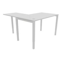 Recht Bureau Arche+h. Verstelb. Uitbr. 180x80 Wit/wit, - Buronomic