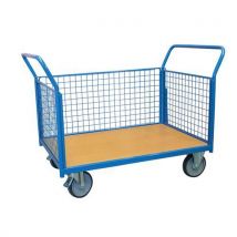Chariot avec tapis 2 dossiers et 1 ridelle grillagés - 500kg - FIMM