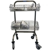 Chariot médical inox avec paniers - Avec séparateur
