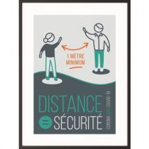 Cadre d'affichage texte Français - Gardez vos distances - Paperflow