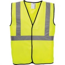 Signaalvest met zwart biasband polyester klittenband sluiting - Singer