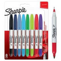 Permanente markeerstift Sharpie Twin Tip, 2 maten punt - Sharpie