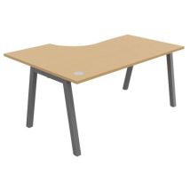 Compact Bureau Partage Retour Rechts 160 Cm Beuk/alu, - Buronomic