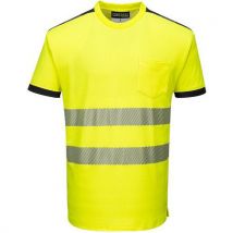 T-shirt Korte Mouw PW3 Hi-Vis Vision Zwart/geel T181 Portwest