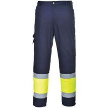 Pantalon combat haute visibilité jaune/bleu marine - Portwest