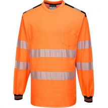 T-shirt PW3 haute visibilité ML orange noir - Portwest
