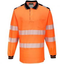 Polo PW3 haute visibilité ML orange noir - Portwest