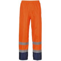 Regenbroek Klassiek Tweekleuren Hi-vis H444 Blauw/oranje Xxl, - Portwest