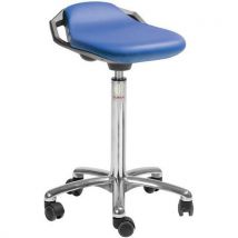 Kruk Alu50, Hoog Model, Zitting Space Imitatieleer Blauw, - Global Professional Seating