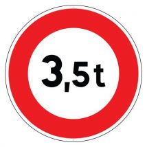 Panneau de signalisation B13 Limitation de tonnage à 3,5 t - Kelias