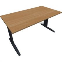 Bureau rechthoekig 140x80 cm L-poot metaal frontpaneel Idol - Eol