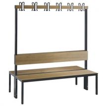 Bank Basic Plus, 2-zijdig, Kapstok En Rugleun. Eiken L 1500, - CP