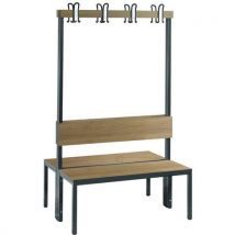 Banc bois à patères double face avec dossier Basic Plus - avec et sans grille - CP