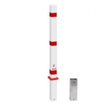 Poteau acier laqué 70x70 mm Blanc rouge - Croso