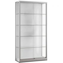 Vitrinekast hoog met schuifdeur zijverlichting 100x40x197cm - Sarazino