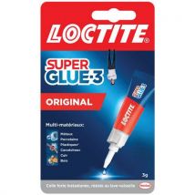 Colle cyanoacrylate Super Glue 3 - liquide - 3 g - Loctite