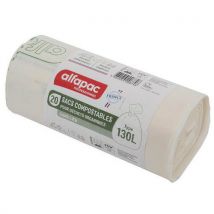 Alfapac - Composteerbare Afvalzakken Organisch Afval - 130 Liter - 100 Stuks - Beige