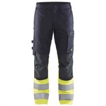 Pantalon multinormes inhérent à stretch marine jaune fluo - Blåkläder