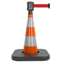 Viso - Cône 70 Cm Orange Base À Lester Avec Sangle 4mx5cm Rouge ,