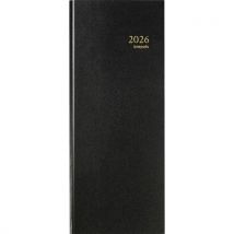 Agenda 2026 Banque Long 1 Volume 15x33 Noir, - Manutan