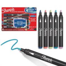 Sharpie - Lot De 5 Marqueurs Peinture Acrylique, Coloris Assortis,