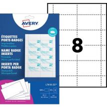 200 Pièces 200 Inserts Microperforés Pour Badges 86 X 55 Mm, - Avery