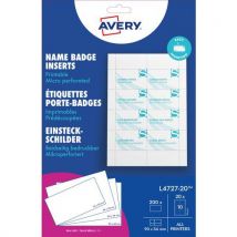 200 Pièces 200 Inserts Microperforés Pour Badges 54 X 90 Mm, - Avery