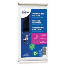 10 Stücke Nackenband Recyc. Mit Karabinerhaken - Schwarz, - Avery