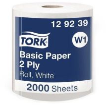 Tork - Rouleau d'essuie-tout blanc 2 plis - 680m - Usage alimentaire - Éco-responsable