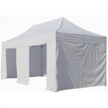 Tente Parapluie De Réception Alu 3x6m Avec 3 Murs Et 1 Porte,
