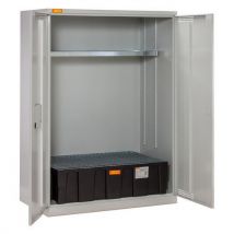 Cemo - Armoire À Fût 14/20 Avec Bac Pe Et Caillebotis Acier,