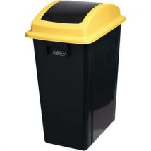 Poubelle En Plastique 70% Recyclé Avec Couvercle Jaune,