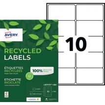 1000 Pièces Etiquette Blanche Laser Recyclée 99,1 X 57mm - Avery,